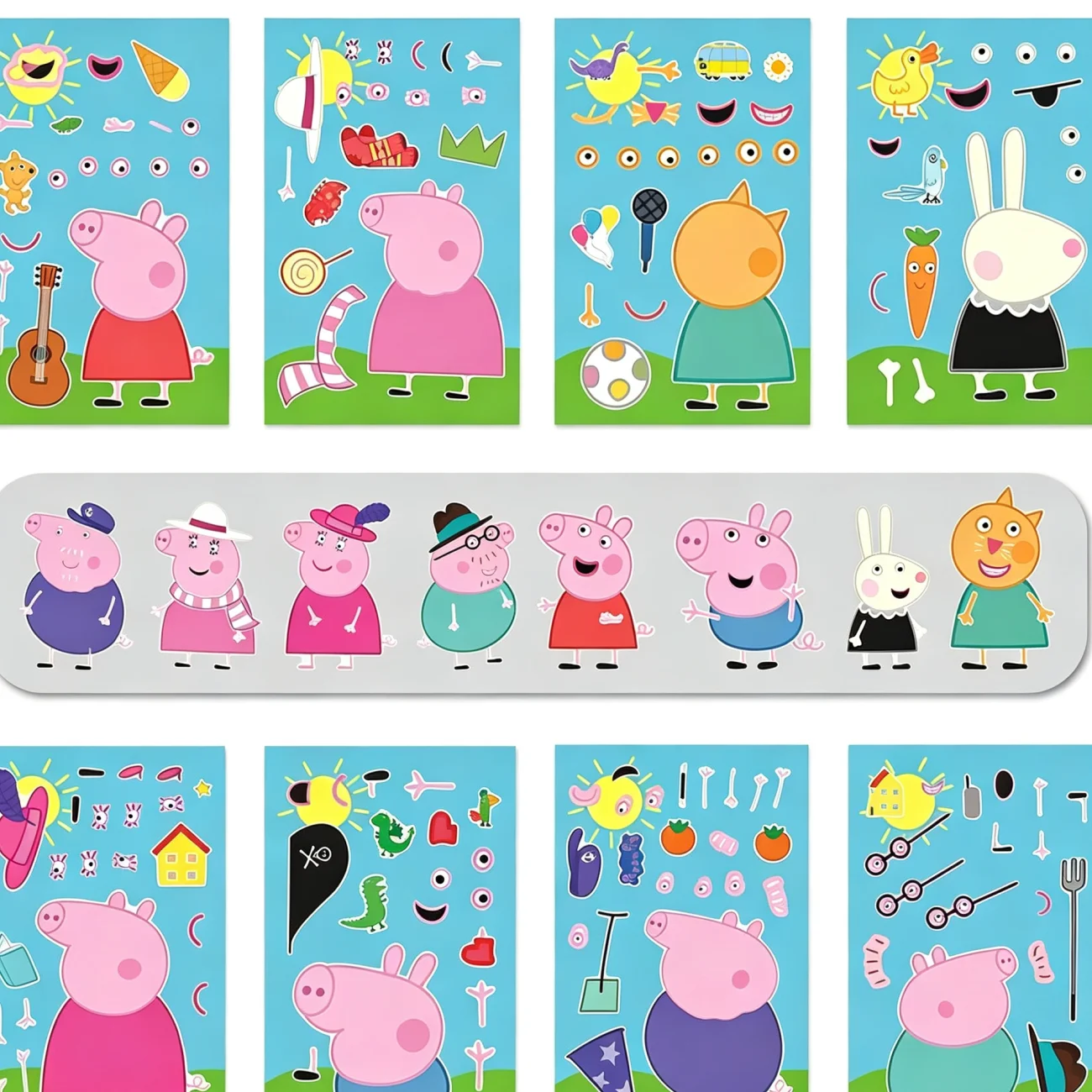 1/8/16/24/32 pcs Face Swap Collage stickers, Ins Style Puzzle DIY Assembly Collage, Best Holiday Gift for Good Friends, Party