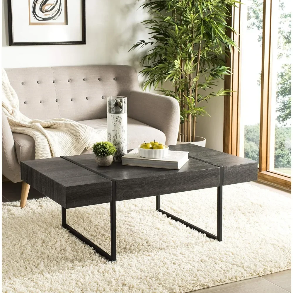 

Home Tristan Modern Rustic Black Coffee Table，23.6"D x 43.3"W x 15.7"H，Advanced, minimalist, large capacity