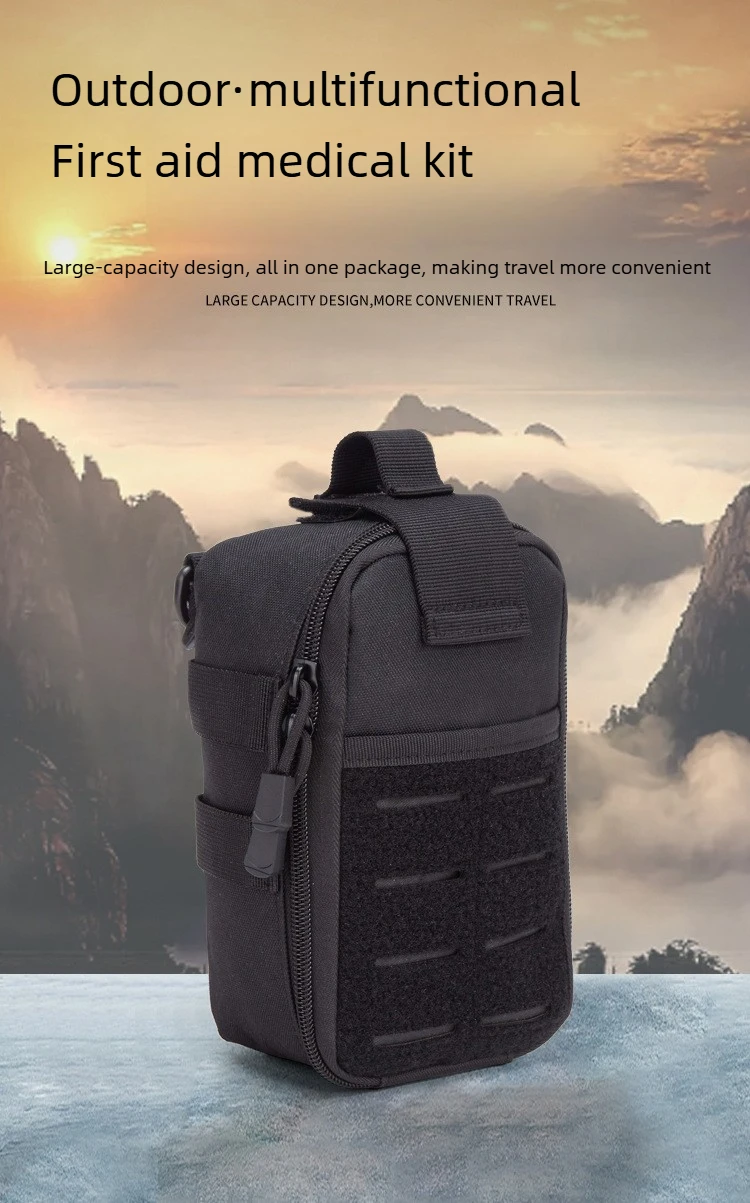 Tactical MOLLE First Aid Pouch 600D Nylon Water Resistant EDC Medical Bag Organizer for Outdoor Hunting Hiking Camping