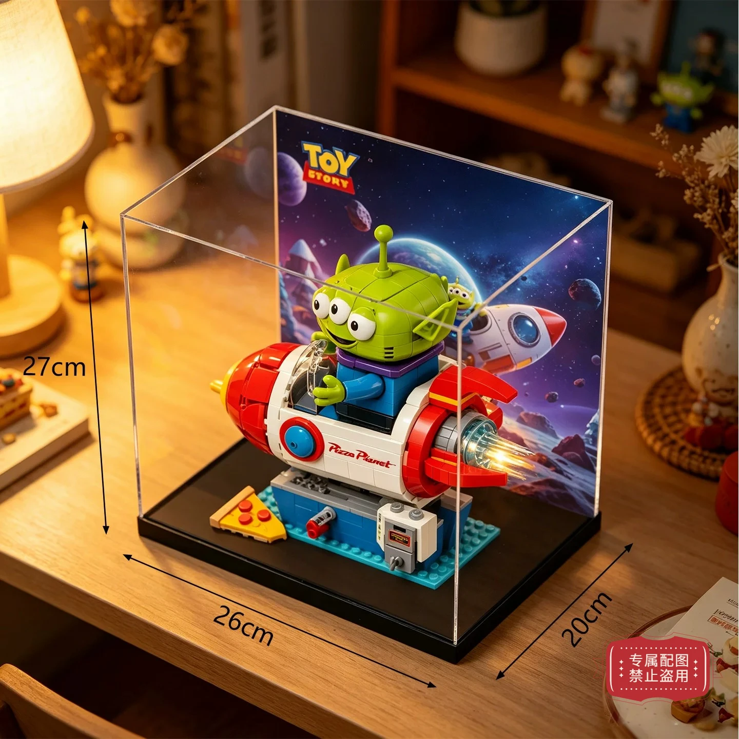 Suitable for LEGO 43307 Three-Eyed Pizza Planet transparent high-end acrylic dust-proof display box to give toys a home - view 5