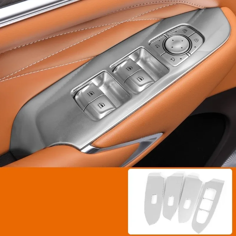 

For Tank 500 Hi4-T Window Lift Switch Panel Stainless Steel Carbon Fiber Trim Interior Mod Accessories Anti-scratch Car Upgrade