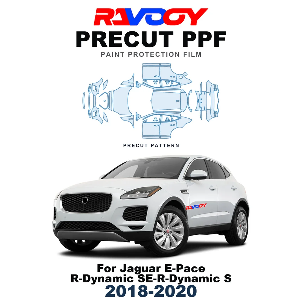 Precut PPF For Jaguar E-Pace R-Dynamic SE-R-Dynamic S 2018-2020 8.5mil TPU Paint Protection Film Hood Bonnet Bumper Headlight