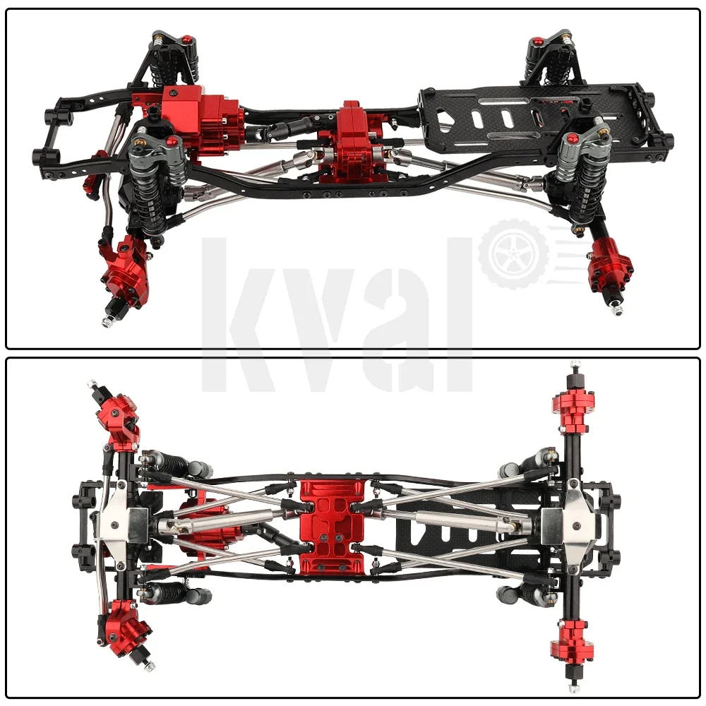 All-Metal Chassis Frame 1/10 SCX10 II Remote Control Car Model Simulation Climbing Upgrade Car Refit Kit Parts with Portal Axles