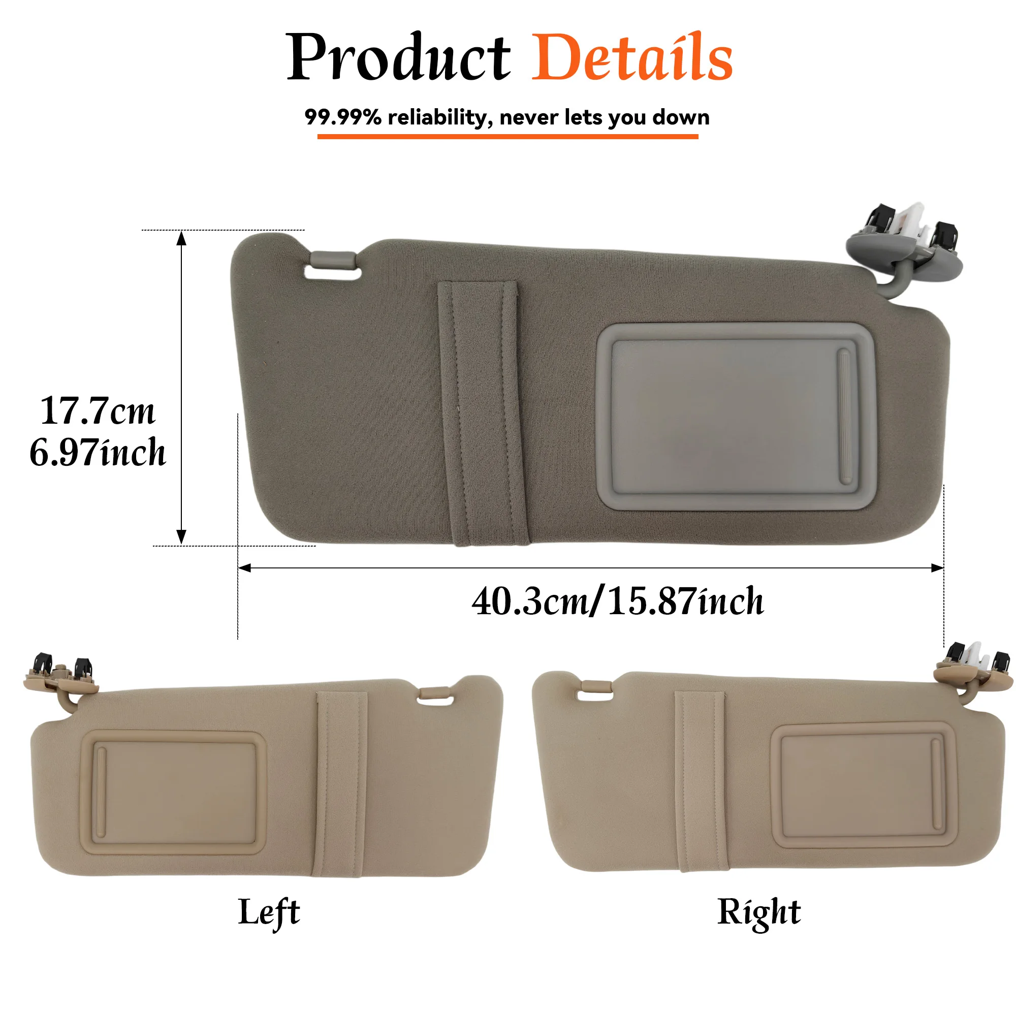 Carzenith Sun Visor For Toyota Camry 6th Gen XV40 Aurion GSV40 2006 2007 2008 2009 2010 2011 Left Right Sunvisor view 4