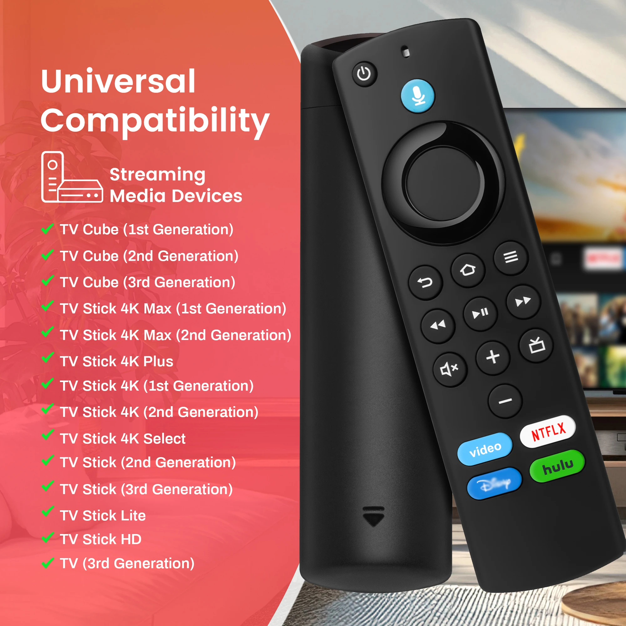 Replacement Voice Remote Control for Fire TV Stick TV Cube Fire TV Stick Lite Smart TV Voice Remote Control