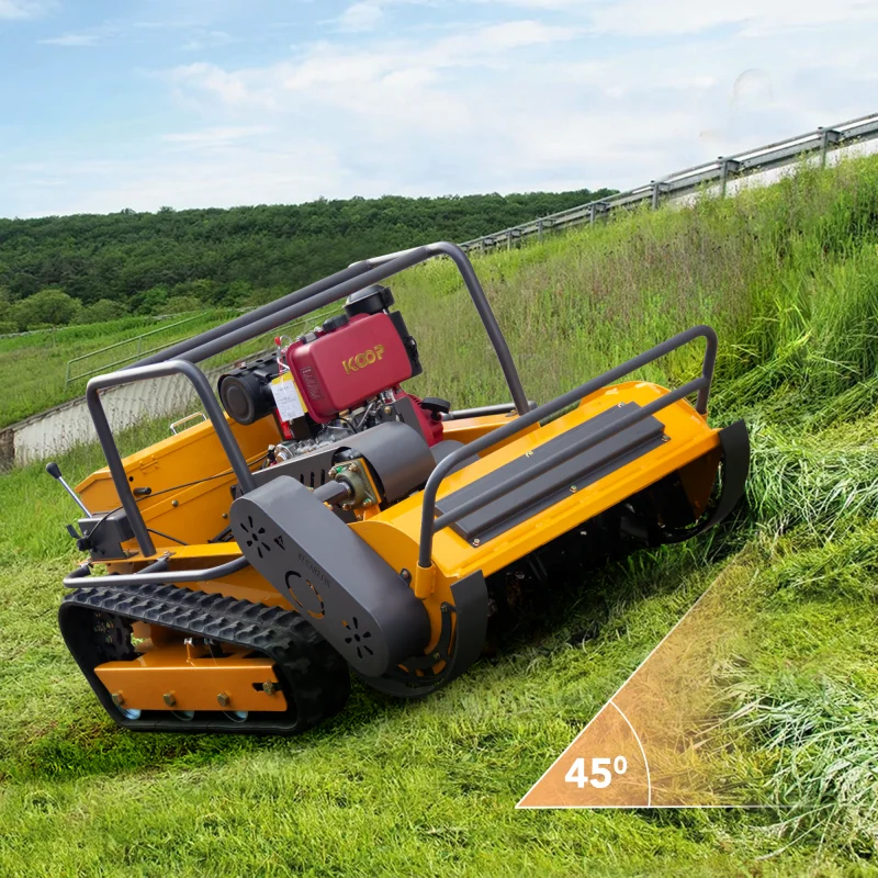 Brand New Remote Control Robot Mower All Terrain Rubber Tracked Flail Lawn Mower 800-1200mm CE EPA Applied To Garden Lawns