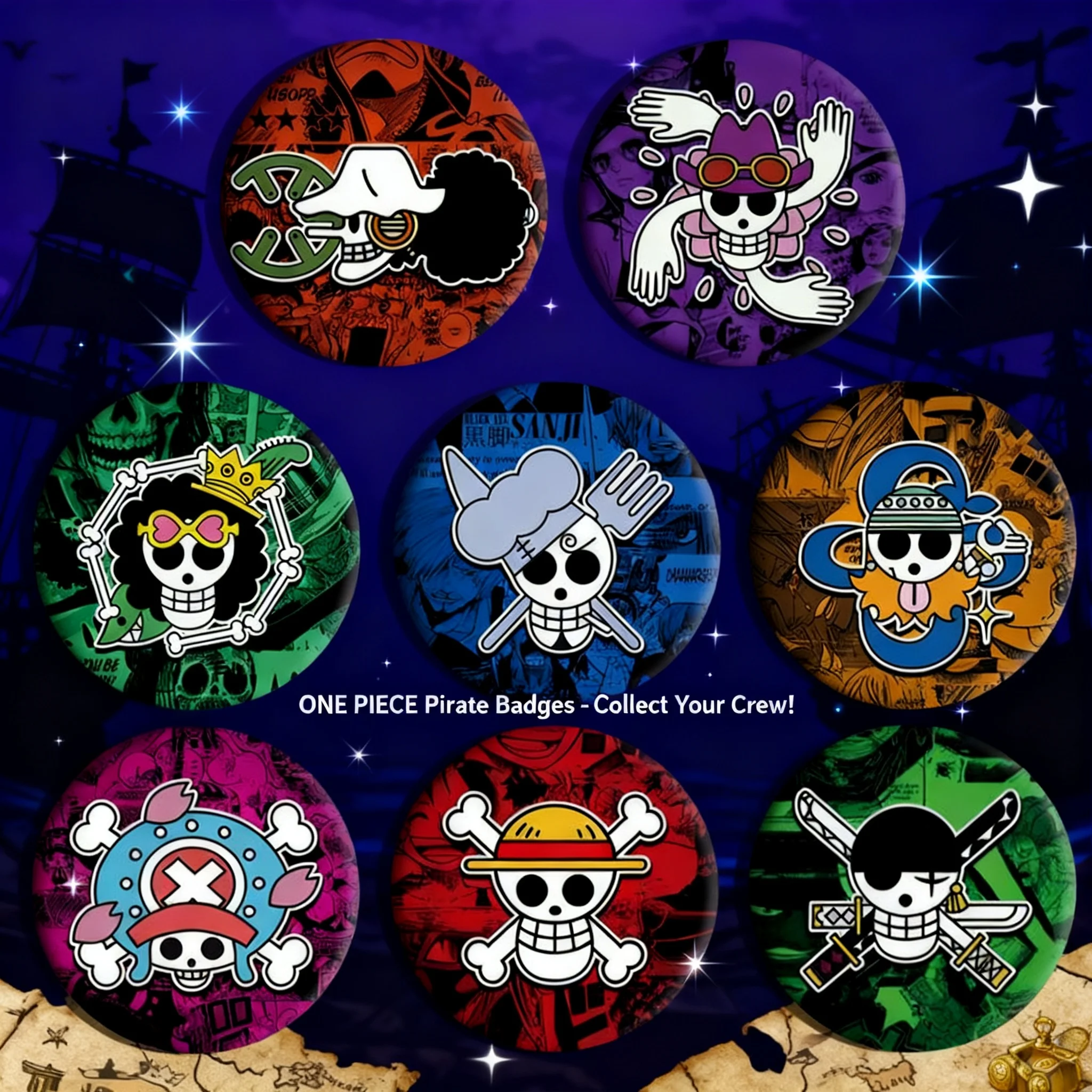 

Металлический значок-брошь по аниме One Piece: Луффи, Эйс, Сабо, Белоус, Трафальгар Лоу, Чоппер. Украшение, кулон, подарок для косплея.