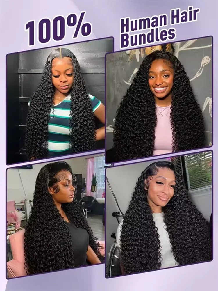 40 بوصة موجة عميقة الشعر البشري 1 3 4 حزم البرازيلي عذراء ريمي غير المجهزة النسيج موجة المياه مجعد وصلات شعر حزم #6