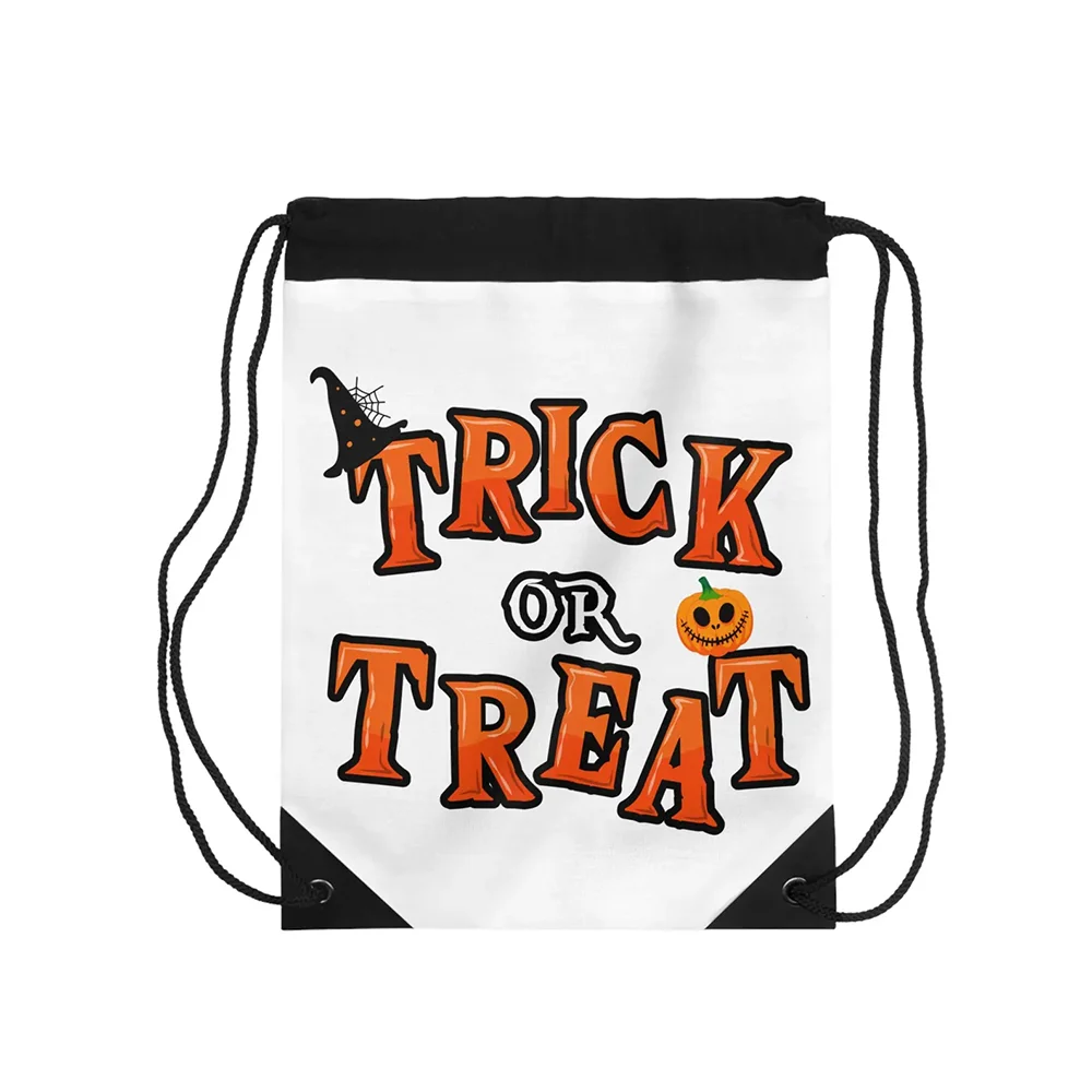 

1pcs Personalized Halloween Trick or Treat Drawstring Backpack Spooky Gift for Kids Halloween Party Favors Costume Accessory