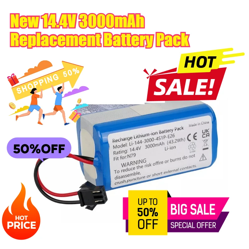 

New 14.4V 3000mAh 18650 Polymer Lithium Battery