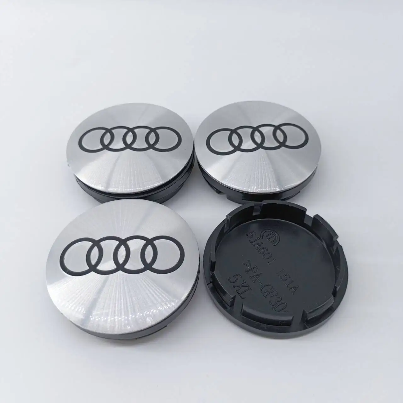 10pcs 56mm black Caps ForAudi A3 A4 A5 A6 Q3 Q5 Q7 TT Car Wheel Center Hub Cap Badge Logo Emblem Auto Decorative Accessories