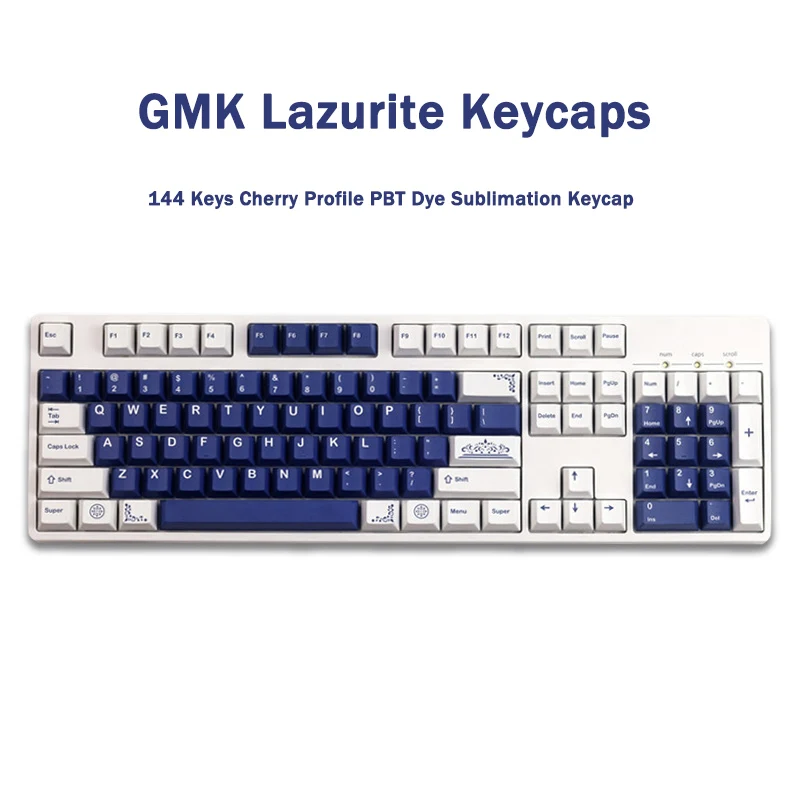 

144 Keys GMK Lazurite Keycaps Cherry Profile PBT Dye Sublimation Key Caps For MX Switch Mechanical Keyboard 61/64/68/884/87/980