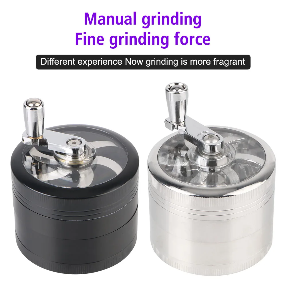 61MM 4-Layer Hand Tools Smoking Herb Cutter Spice Cutter Portable Tobacco Grinder Aluminum Alloy Latest Lightning-Shaped