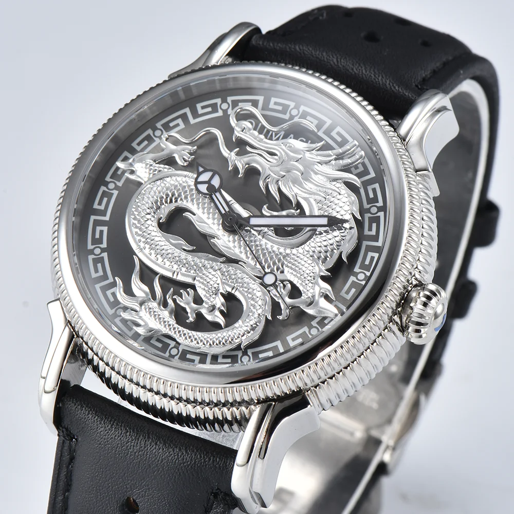 

Luxury Men's Watches Automatic Movement Mechanical Watches Rotating Dragon Dial Watches OUMASHI High-end Watches