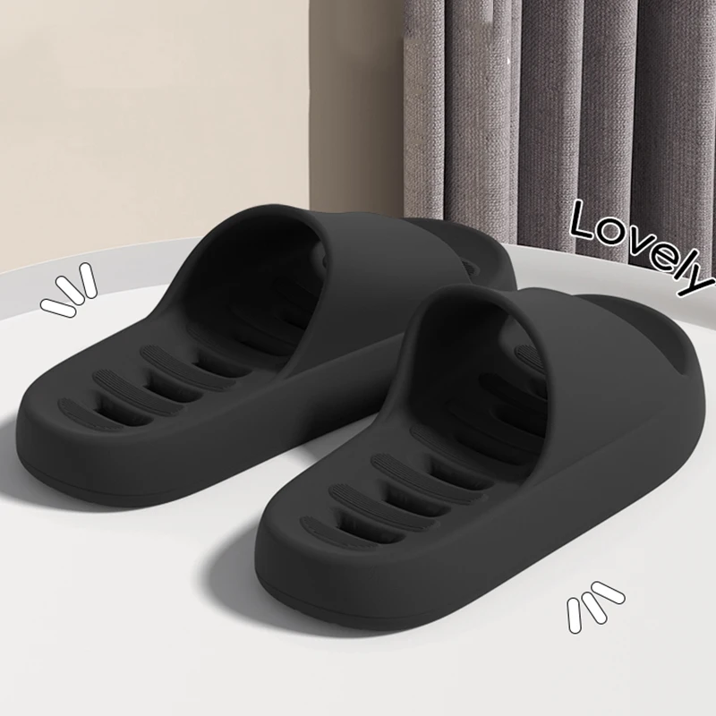 Indoor Water Leakage Bathroom Slippers Women Lightweight Eva Soft Sole Home Slippers Woman Solid Color Non Slip House Slides - view 6
