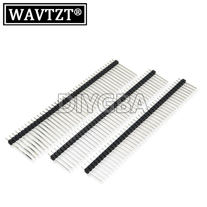 10PCS 1x40 2x40 Single Double Row Male Breakable Pin Header 40Pin Connector Strip For Arduino Black 2.54MM Length 15~25mm