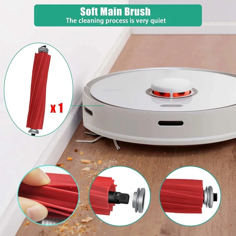 Набор аксессуаров для робота-пылесоса Roborock Q Revo/P10, запасная часть с основной щеткой, салфетки, мешки для пыли, боковые щетки