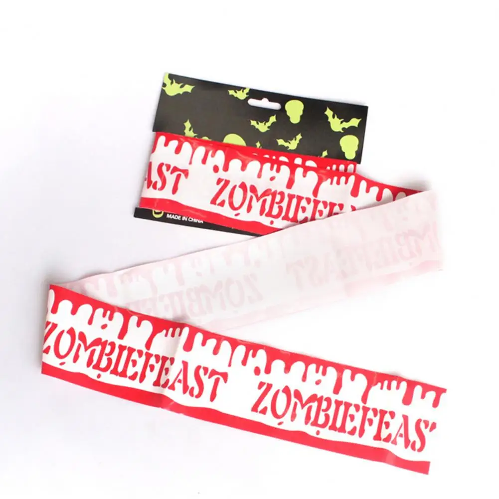 Unique Halloween Party Supplies Spooky Halloween Warning Tape Set for Party Decoration Atmosphere Prop Signs Banner Window