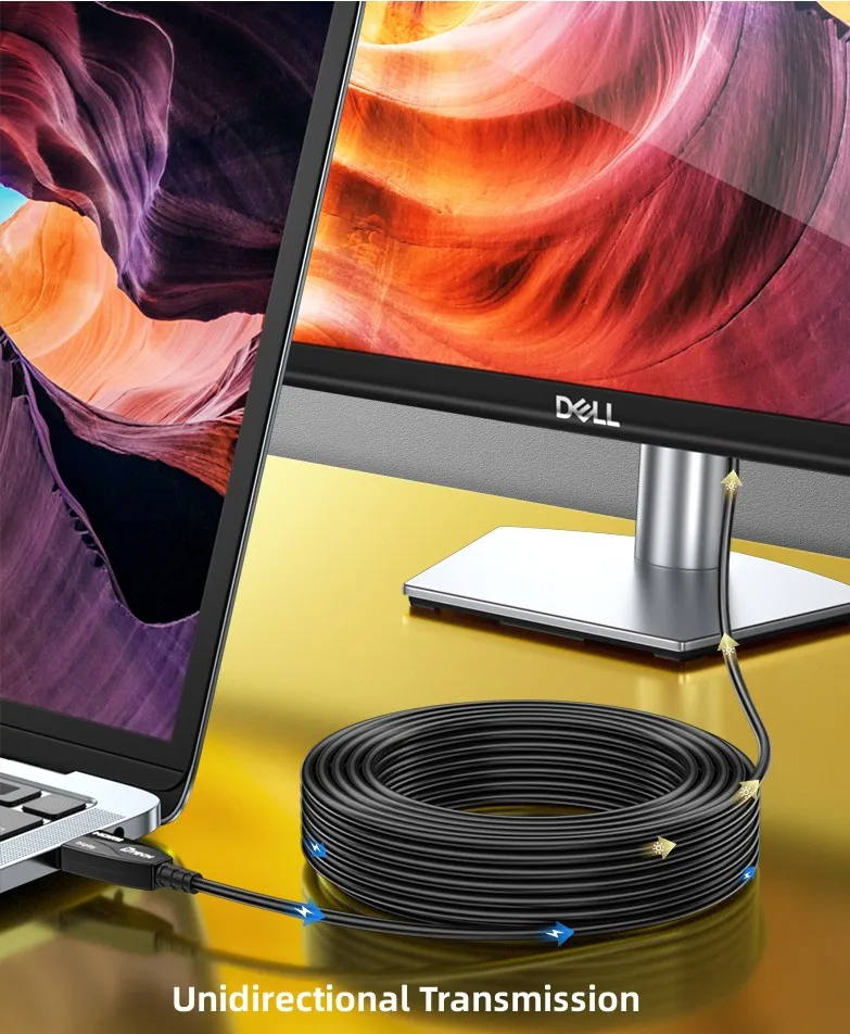 DTECH High Speed Transmission Long Length 100m Fiber HDMI 2.0 4K 60Hz Optical Cables