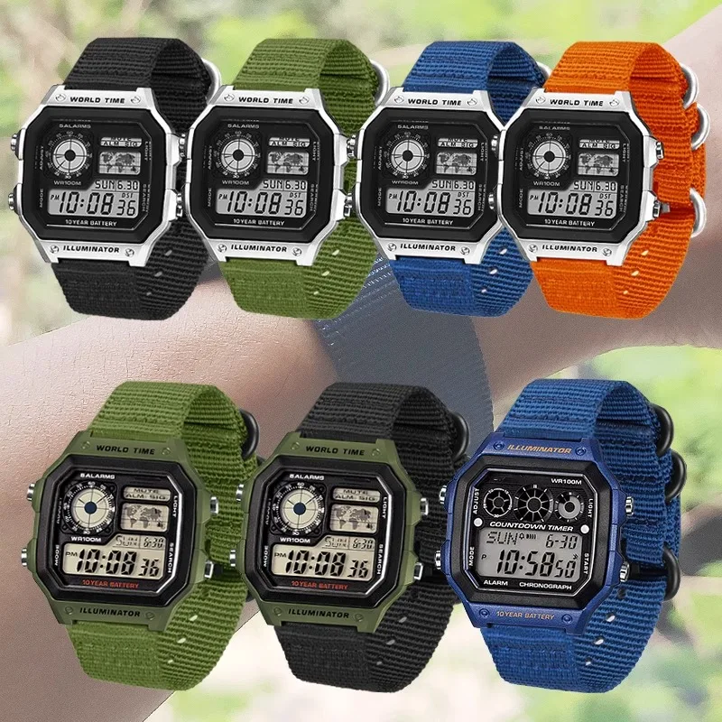 18mm Nylon Watch Band for AE1200 AE1300/1500 SGW300 AQ-S810W AQS800W W735H W800H Canvas Watch Bracelet Pin Buckle Accessories view 3