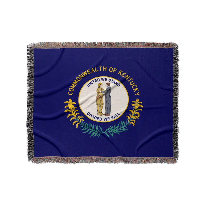 Gaslight Gatekeep Girlboss Kentucky United States of America Jacquard Fringed Woven Throw Blanket