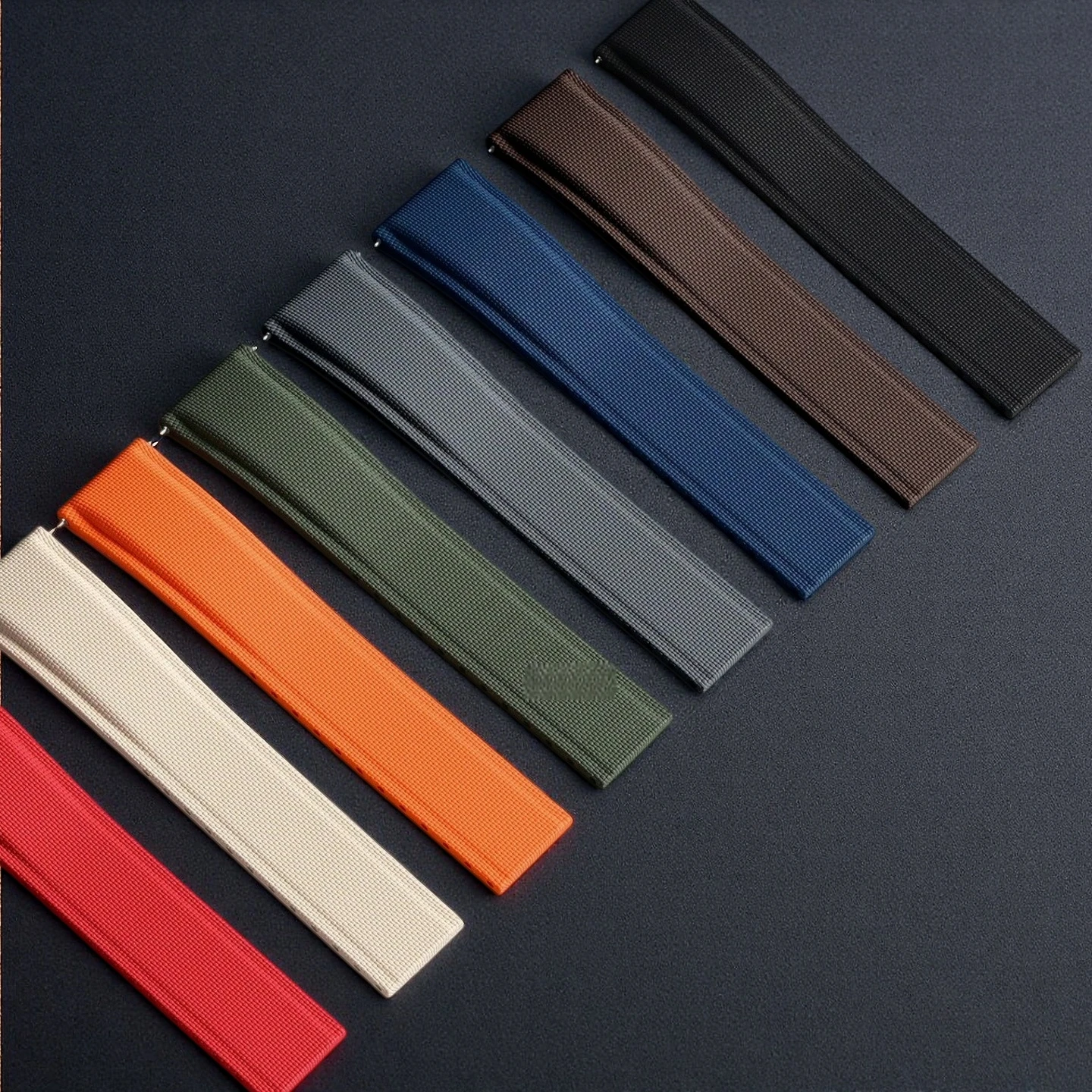 

20 21 22mm Sailcloth FKM Rubber Watch Strap Fit For IWX Portuguese Omega Seamaster Universal CTS Watch Band