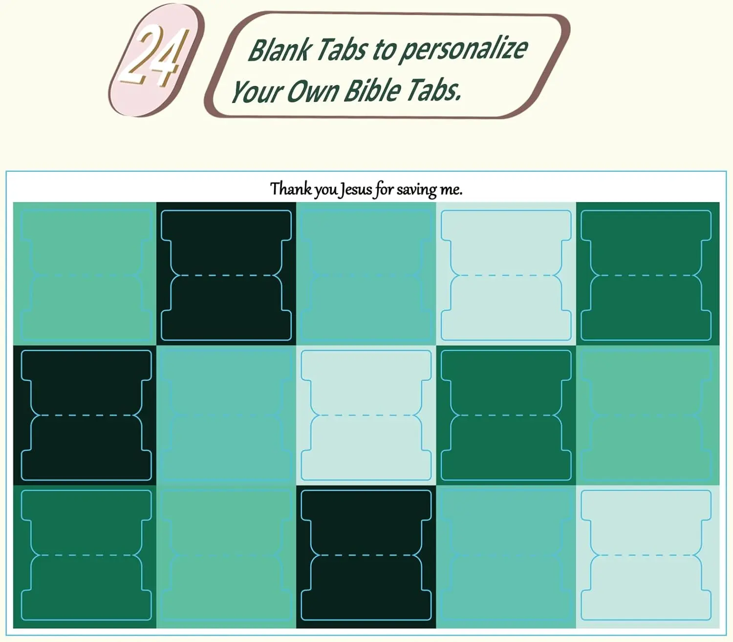 Bible Tabs Large Print Laminated Bible Tabs for Women and Men Easy to Read Bible Book Tabs for Study Bible Index Tabs Green