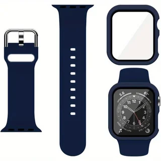 ANTHOUSE  Sport Silicone Band and Case with Screen Protector for Apple Watch Series 7 Series 6 SE Series 5 Series 4