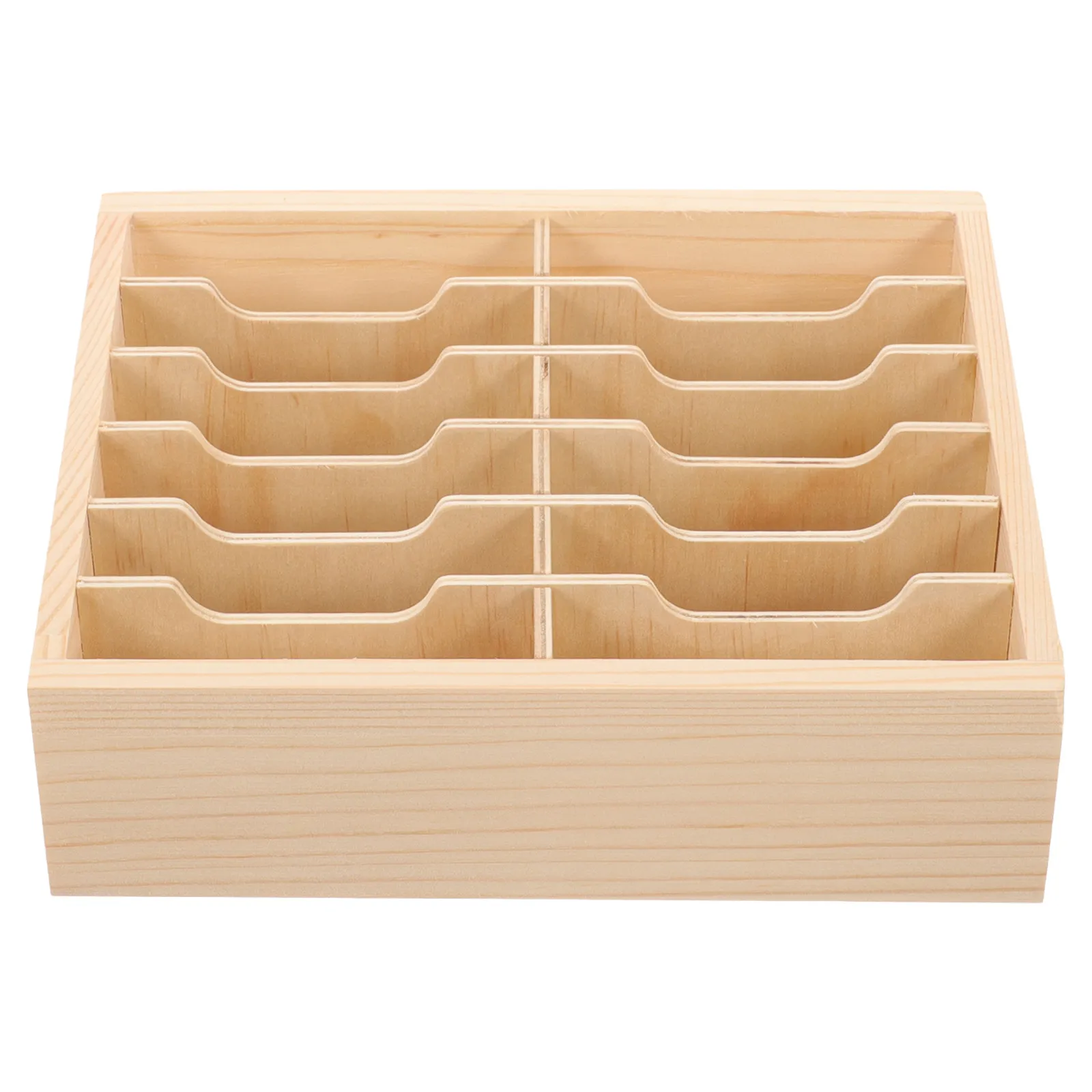 Wooden Multi-Grid Phone Management Box Desktop Organizer Office Classroom Mobile Phone Storage Display Case for Study Conference