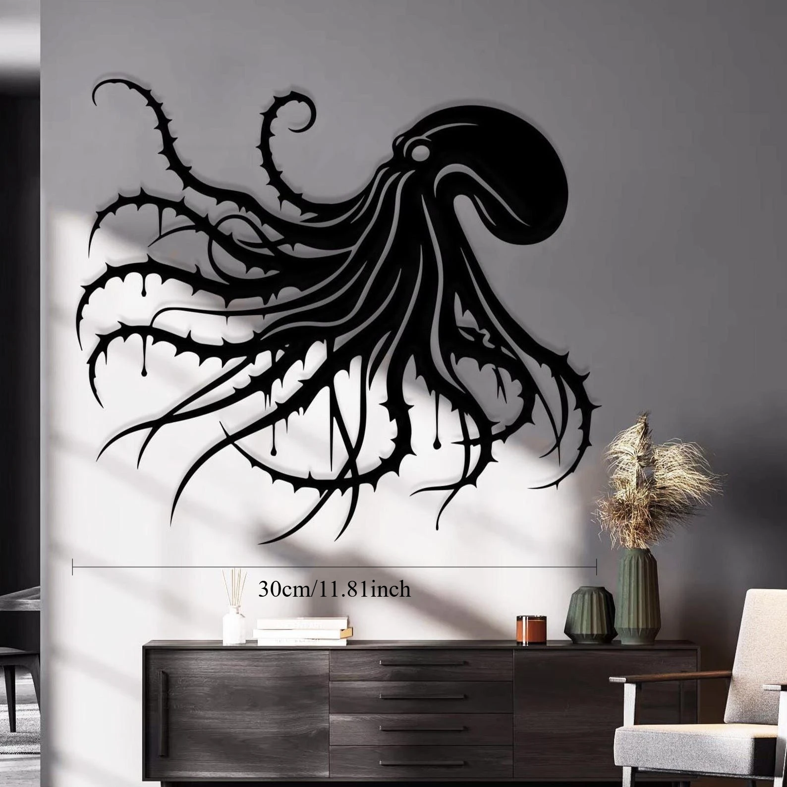 CIFBUY Metal Wall Art Spooky Octopus Kraken Nautical Bathroom Hanging Decor Gothic Room Ornament Unique Gift For Ocean Lovers