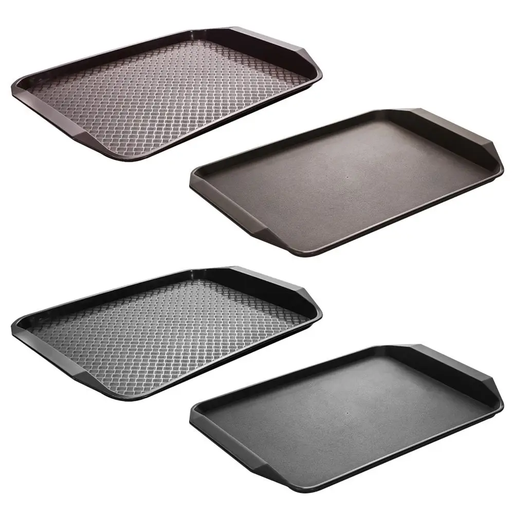 New 43*30cm Tray Rectangular Plastic Food Serving Tray Non-Slip Serving Plate