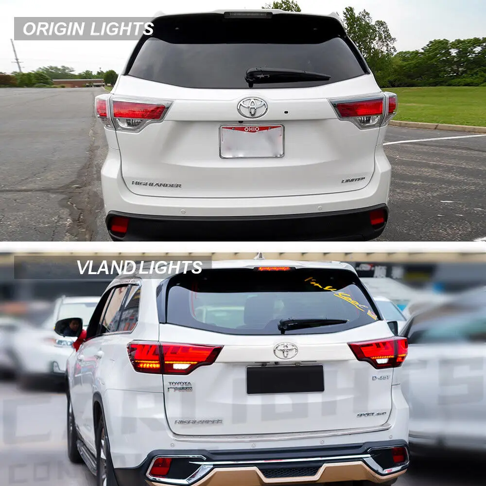 LED Tail Lights For Toyota Highlander 2014-2021 DRL Start UP Animation Assembly Car Styling Rear Back Lamp Accessories