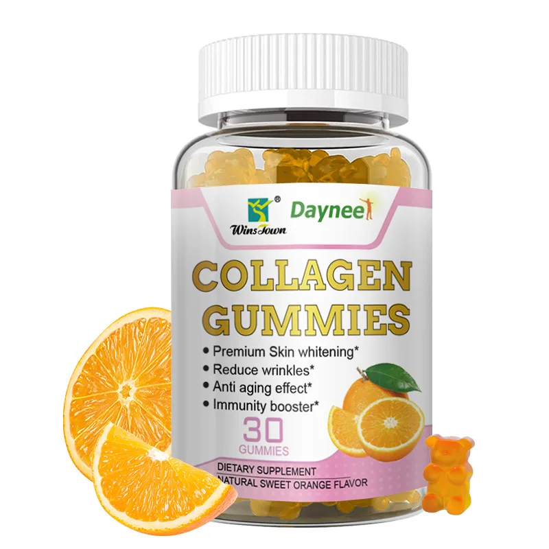 

1 bottle of orange flavored collagen gummies enhance immunity promote metabolism supplement skin nutrition