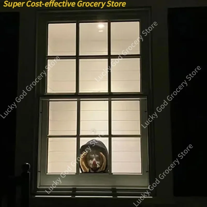 مخيف غريب هالوين الديكور مهرج نافذة داخلية وخارجية لخوف الحفلات مخيف البلاستيكية ورق حائط مزخرف ملصق