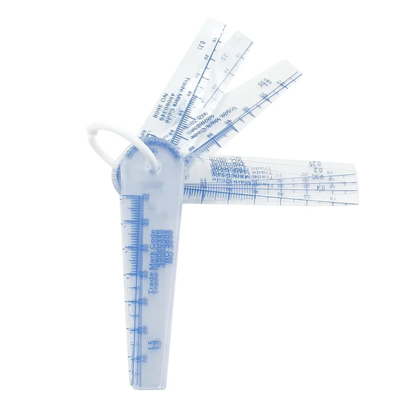 ABDJ-3X Plastic Feeler Gauge 0.05-2Mm Thickness Measuring Tools 20 In 1 Feeler Gauge For Measuring Gaps