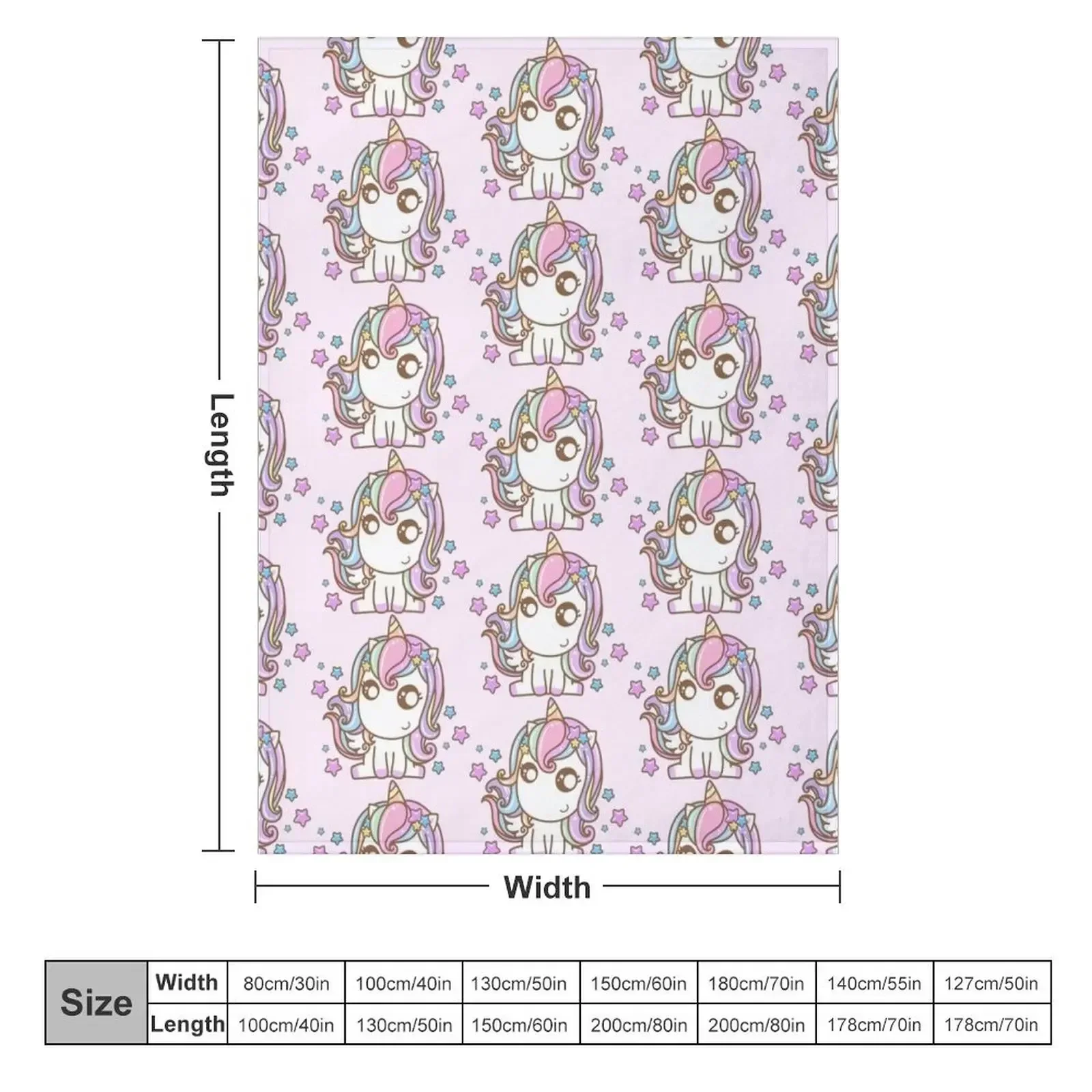 Kawaii Unicorn Rainbow Twinkle Stars Throw Blanket couch cozy soft plush fuzzy picnic outdoor blanket