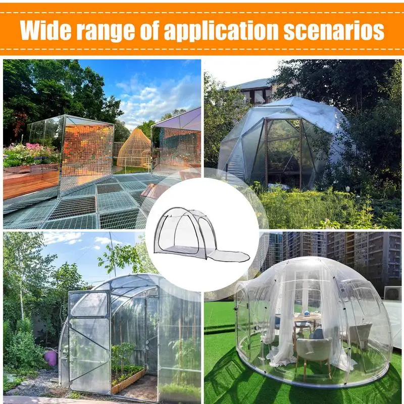 2 Doors plant  Greenhouses Transparent Outdoor Tent 360 Degree Panoramic Window Camping Screen House Cold Proof Spherical Tents