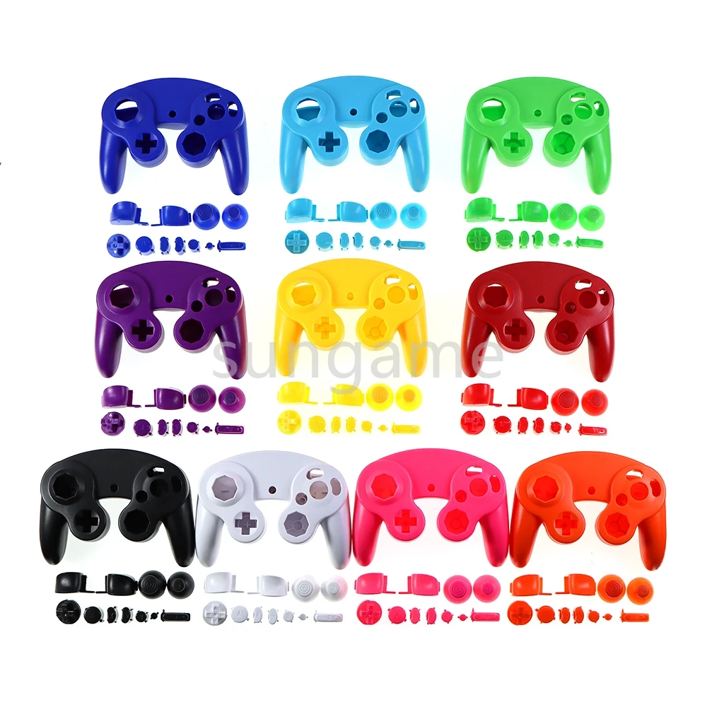 10sets For NGC Controller Housing Shell Cover Case with Button Replacement Parts Game Handle Protective Accessories