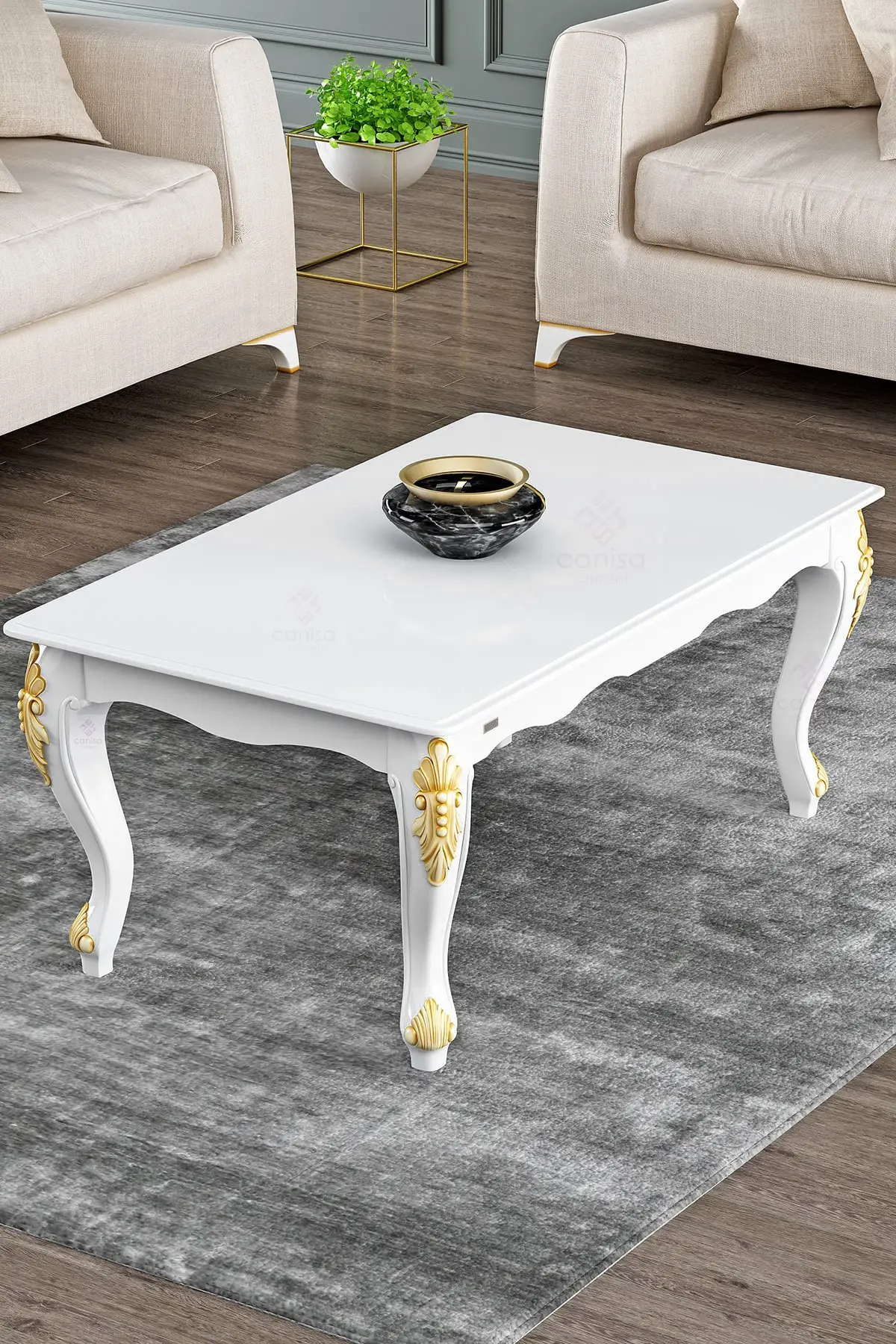 

DOLBOVI Would Series Avant-Garde Medium Tripod 1. Grade Mdf Lacquer Paint White Coffee Table