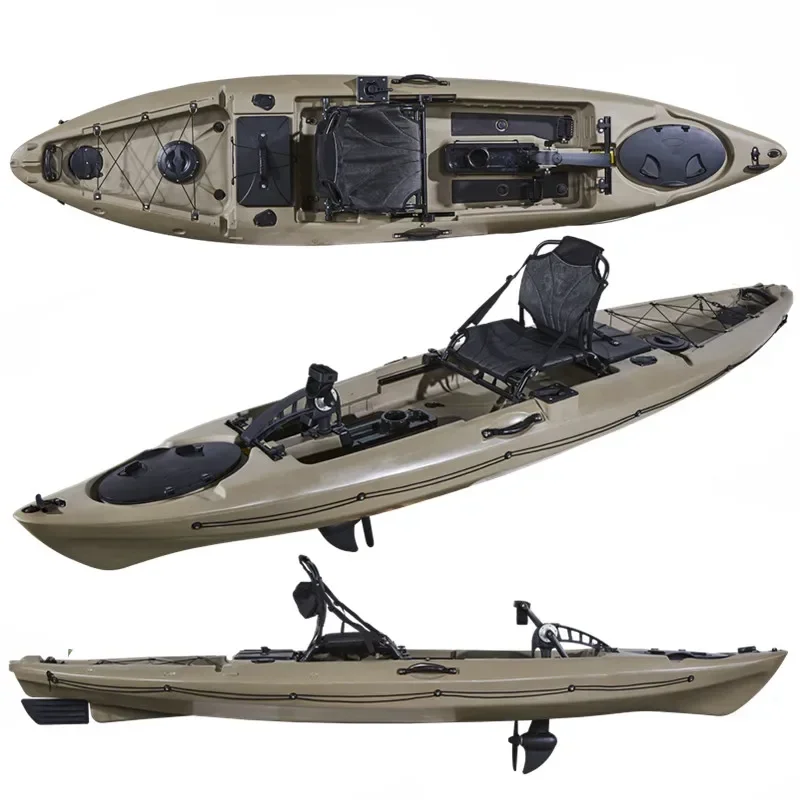 

Pedal Drive Fishing Kayak for One Person with Motor Mirage Propel 12ft
