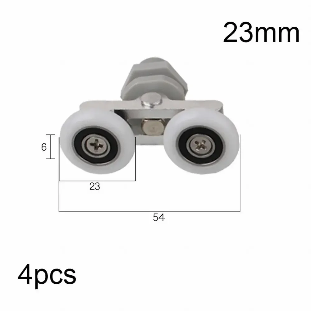 Wheels Shower Door Rollers Sliders Smooth Tool Wear-Resistant 19/23/25/27mm Dia 4pcs Accessories Household Low-Noise