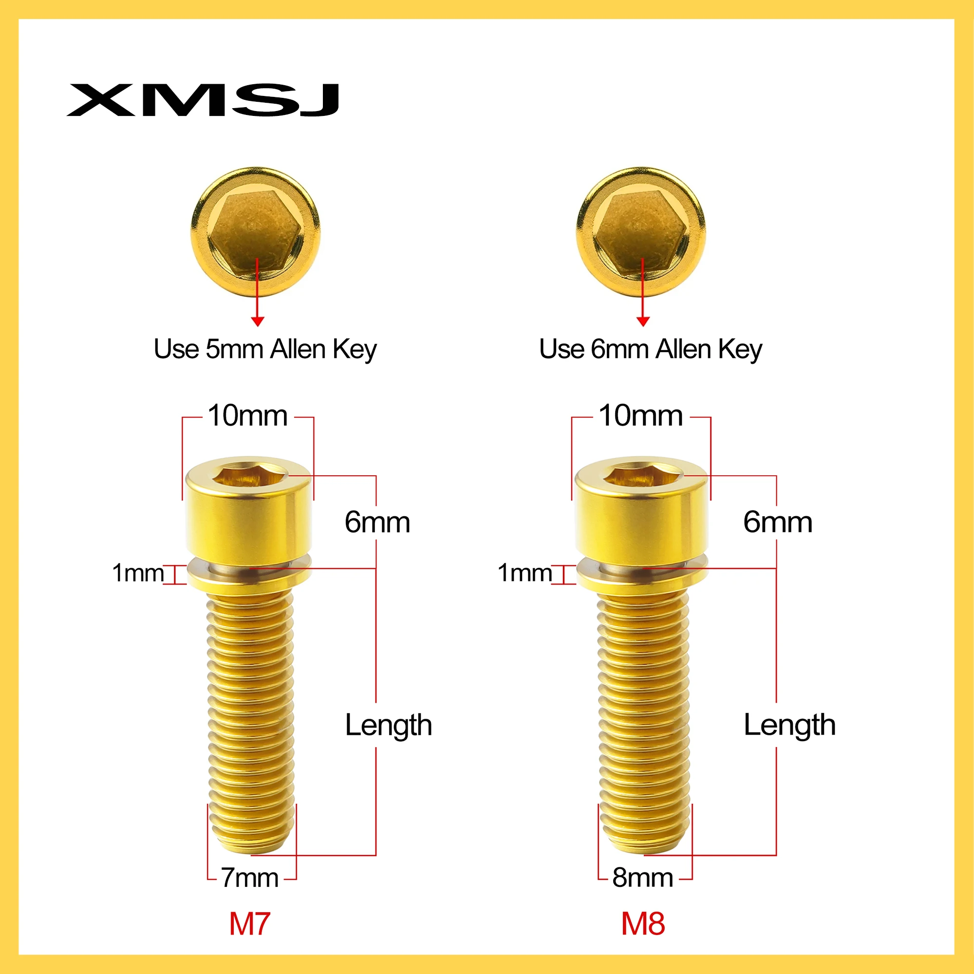 XMSJ Titanium Stem Clamp Bolt Screw M7/M8x20 25mm For Brompton Folding Bike Stem Clamp Handlebar Bicycle Screw Fastener view 2