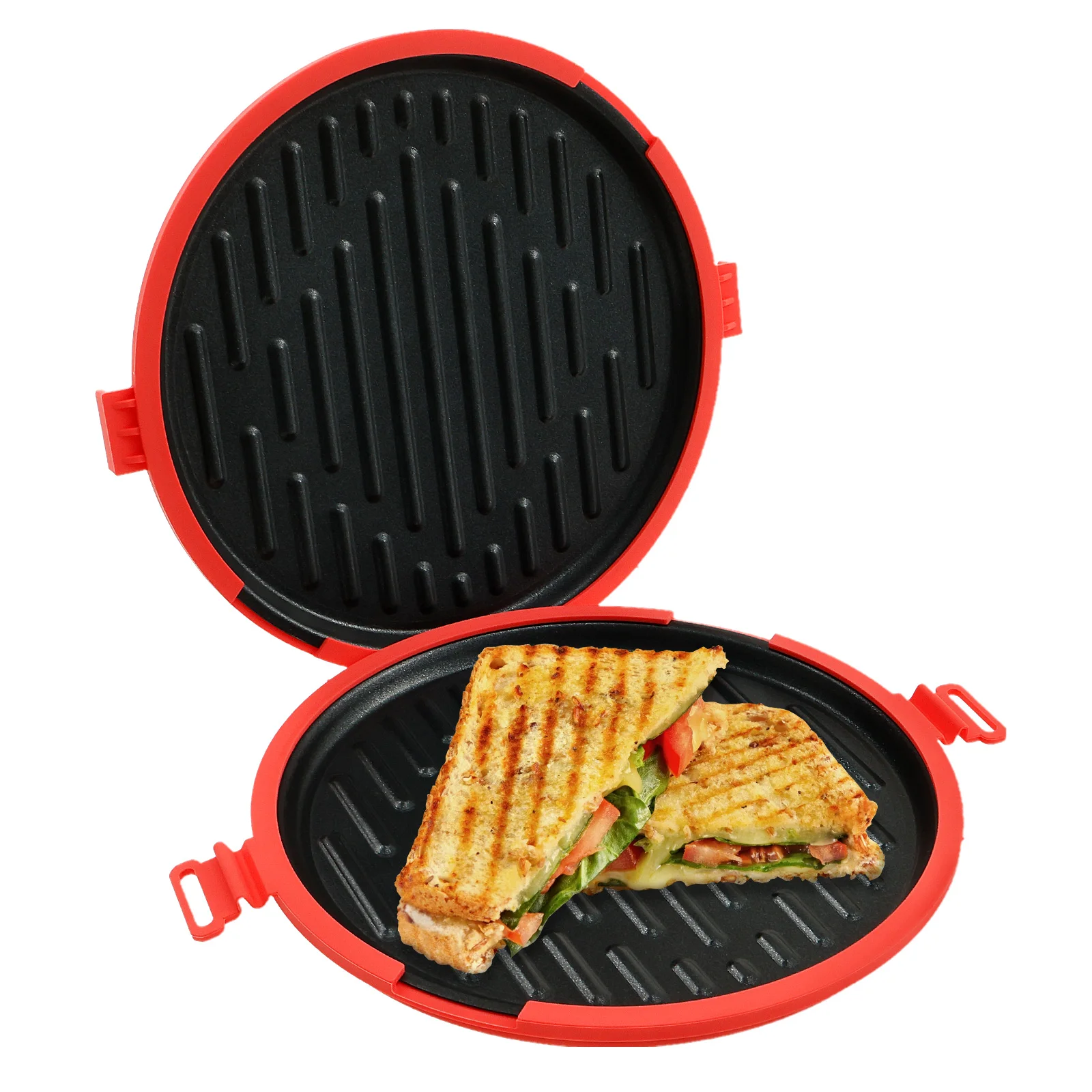 

Microwave Sandwich Maker Microwave Grill Pan with Silicone Anti Scald Sleeve Microwaves Bacon Cooker Cookware Kitchen Accessory