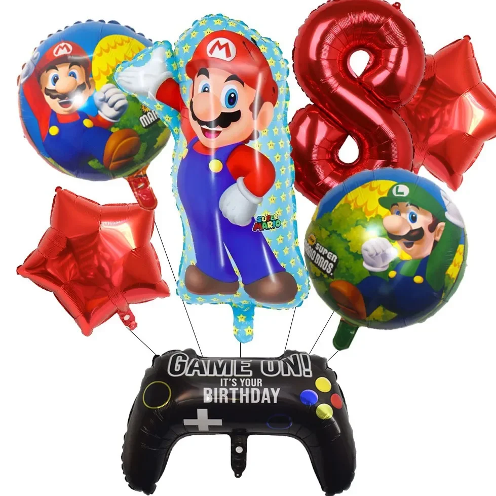 Cartoon Mario Game Thema Ballon Set Luigi Mario Peach Princess Aluminiumfolie Ballon Decoratie Verjaardag Speelgoed Bal Decoratie