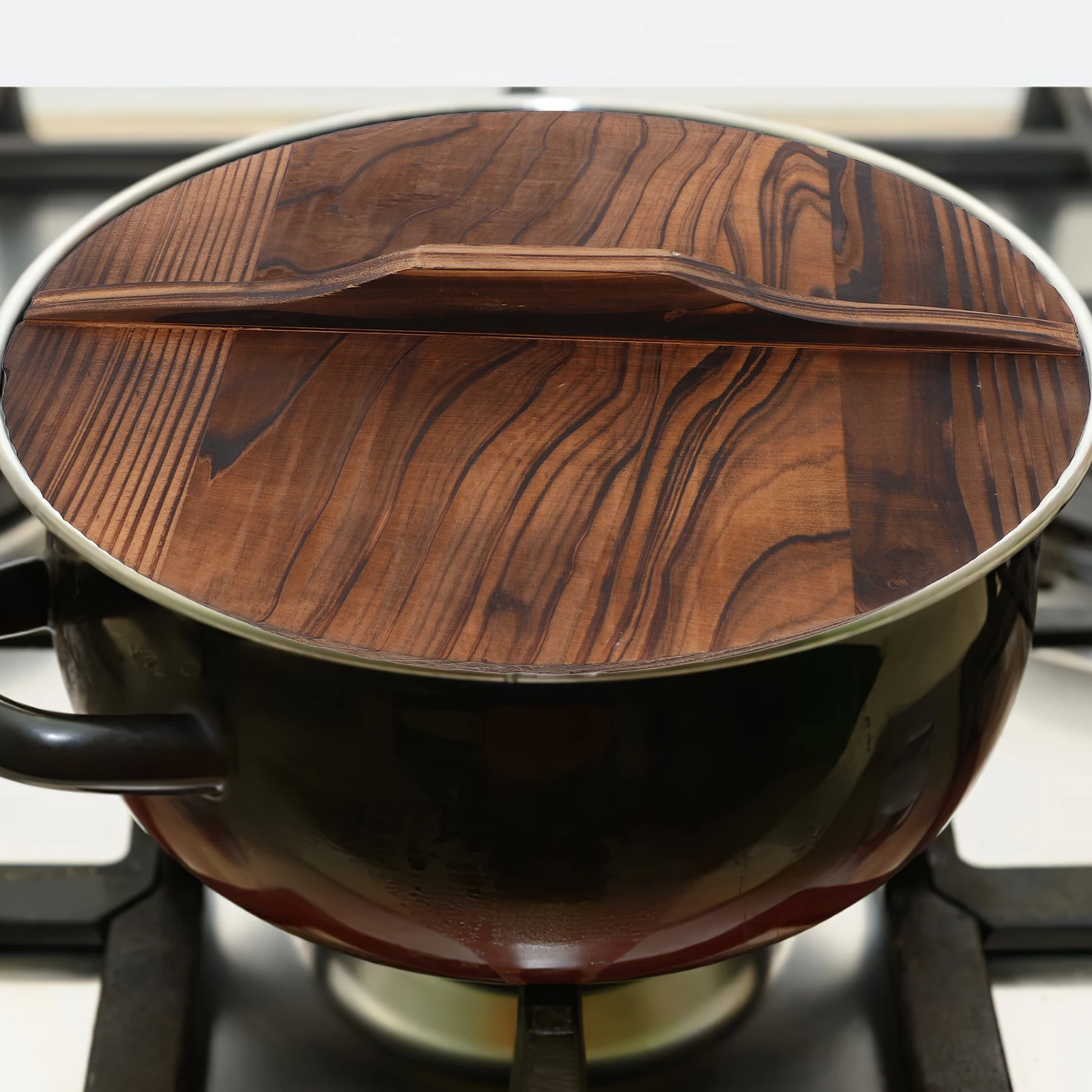 

Thick Natural Wooden Wok Anti Oil Splashing Pot For Kitchen Reusable Pot Cover Wok Accessories Protective Lid Household