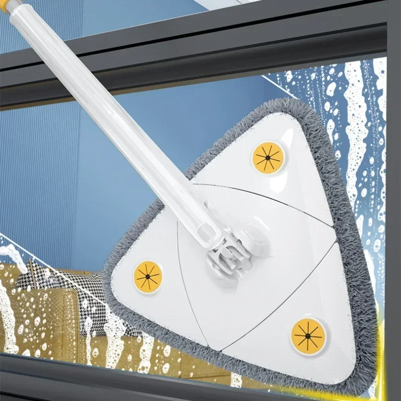 Telescopic Triangle Mop Self-wringing Triangle Extended Mop Floor Squeeze Free Hand Washing Lazy Tool Rotate Household Cleaning