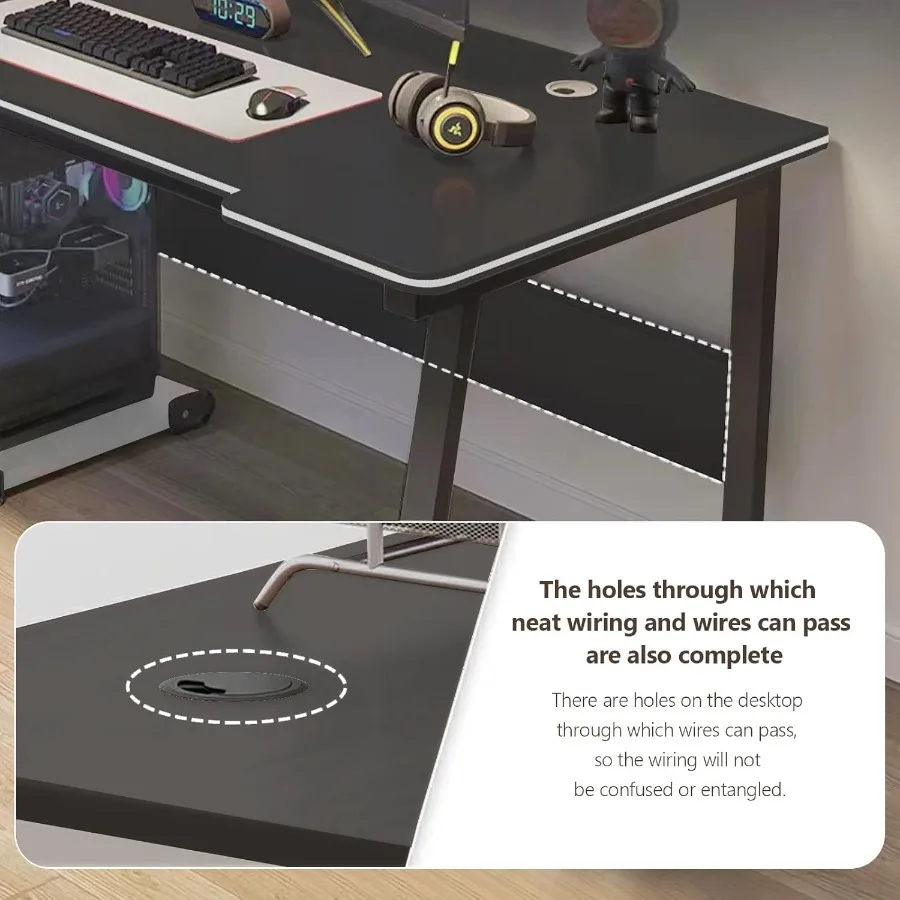 طاولة كتابة للكمبيوتر المكتبي للألعاب، فن الطالب، طراز بسيط، خشب الكمبيوتر مناسب للمكتب المنزلي #3