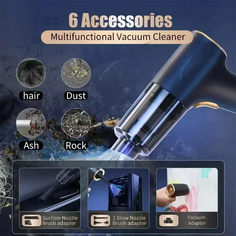CENRR 980000PA Mini Car Vacuum Cleaner Strong Scution Powerful Wireless Car Cleaner HandHeld Portable Vacuum Cleaner Air Gun