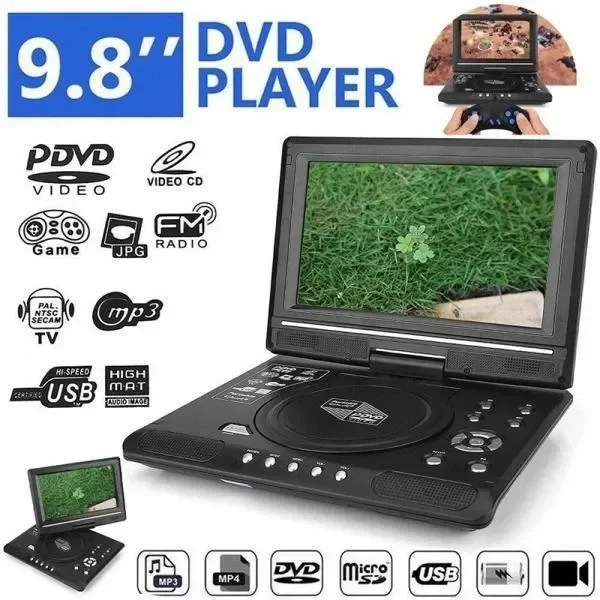 

New European 9.8 Inch Portable DVD Multilingual Player EVD Monitor SD Card USB Multimedia