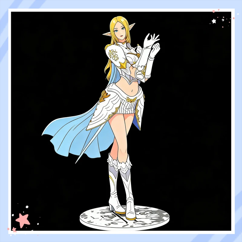 

Аниме-фигурка Lineage II, масштаб 1/7, белый эльф, женщина-маг, красивая девушка, коллекционная модель в коробке для любителей аниме, настольный дисплей